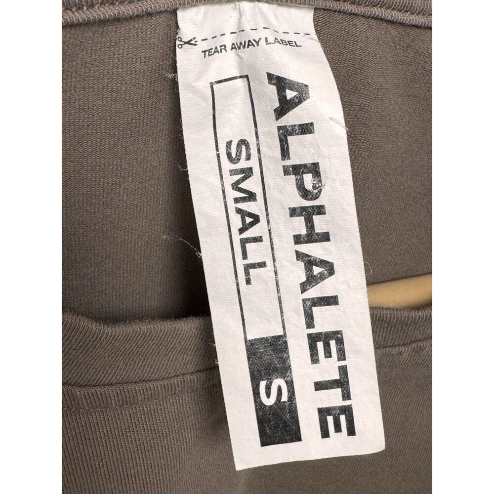 Alphalete T Shirt Womens Small Olive Brown Oversized Logo Tee Modern Athleisure - Picture 5 of 8